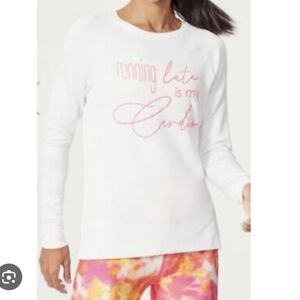Wildfox White Long Sleeve with Pink Graphic